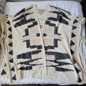 Lucky Brand Cream and Black Poncho